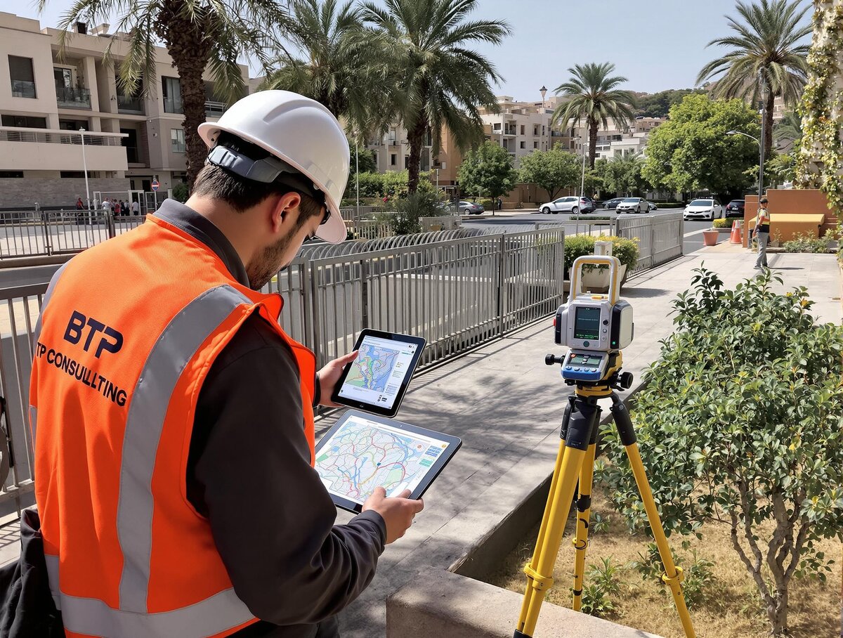 Equipe BTP Consulting - Topographie sur site